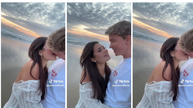 Pontus Rasmusson With Girl Friend On The Beach