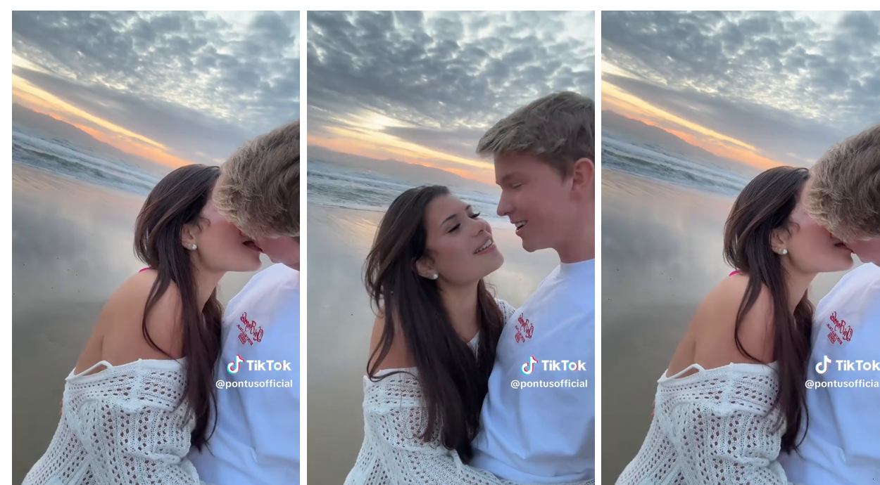 Pontus Rasmusson With Girl Friend On The Beach