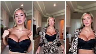 Hannah Palmer Nude Black Lingerie Strip Onlyfans Video
